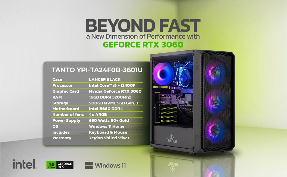 Yeyian Tanto YPI-TA24F0B-3601U Gaming Desktop